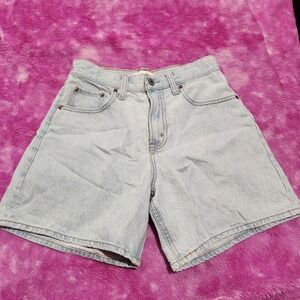 Abercrombie Fitch Womens Size 25‎ High Rise Loose Denim Shorts Light Wash Blue